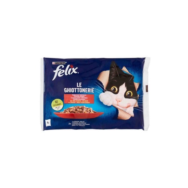 Felix Multipack Sığır Ve Tavuk Etli Yetişkin Yaş Kedi Maması 4x85gr